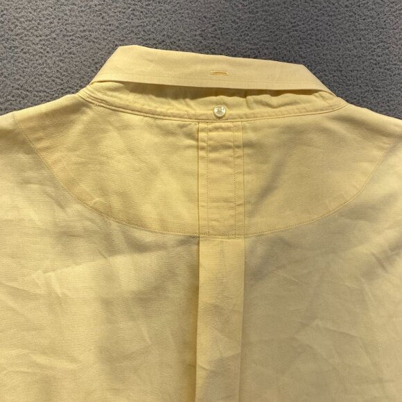 CUTTER & BUCK Button Shirt Size 3XT Long Sleeve YELLOW 100% Cotton TALL,Pockets - Picture 7 of 11
